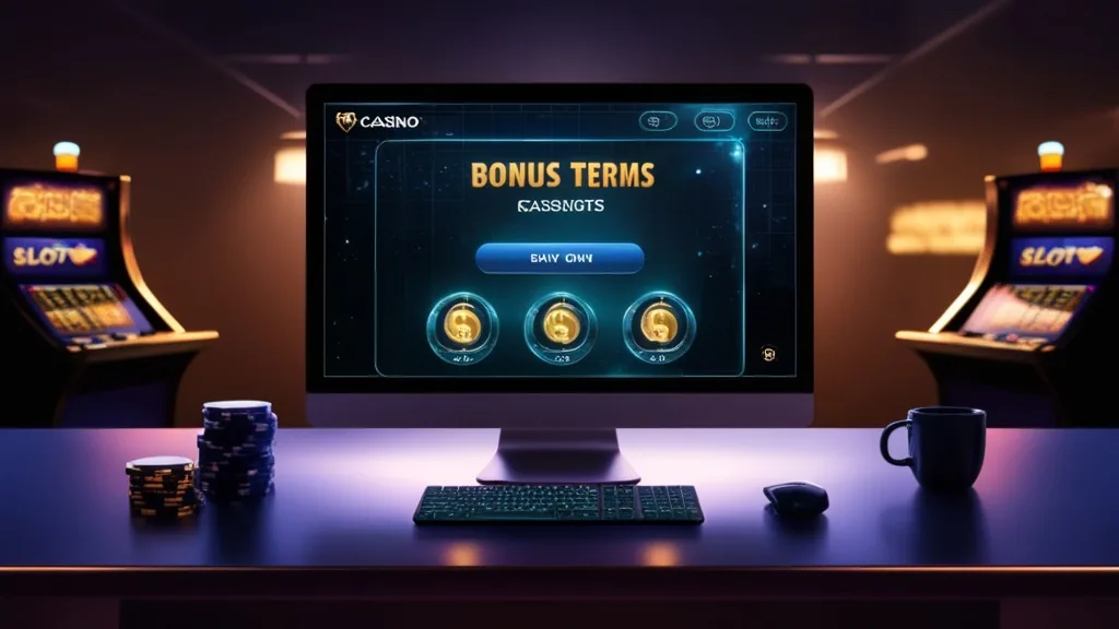 Bonustabelle mit Bedingungen und Limits im dunklen Casino